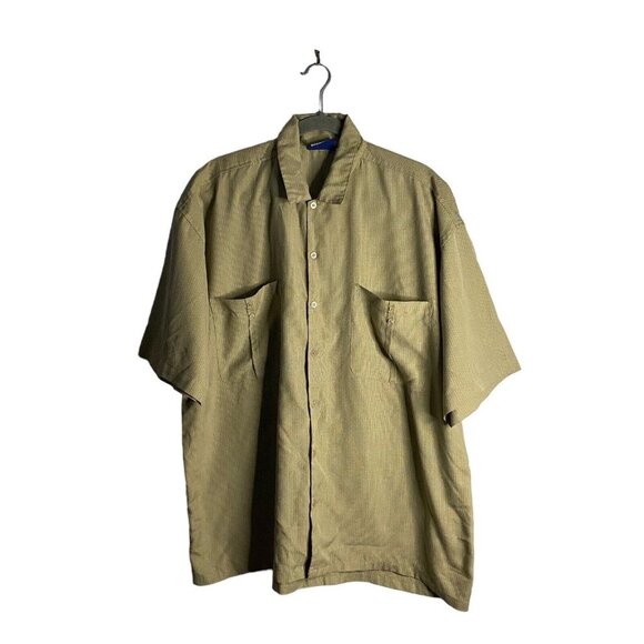 725 Originals Men's Tan Casual Button-Down Short Sleeve Shirt - Picture 1 of 7
